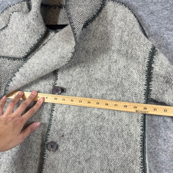 Kety Psara Gray Wool Knit Coat Reversible Handmade Greece Artisan Jacket Boho S - Picture 6 of 15